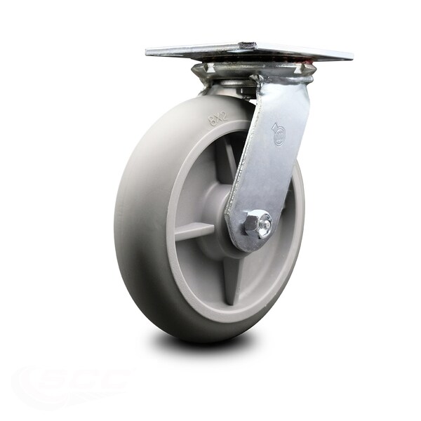 8 Inch Heavy Duty Top Plate Thermoplastic Swivel Caster with Ball Bearing SCC